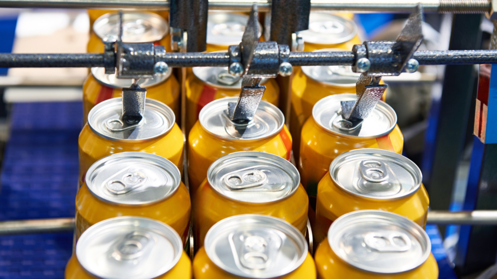 cans being processed