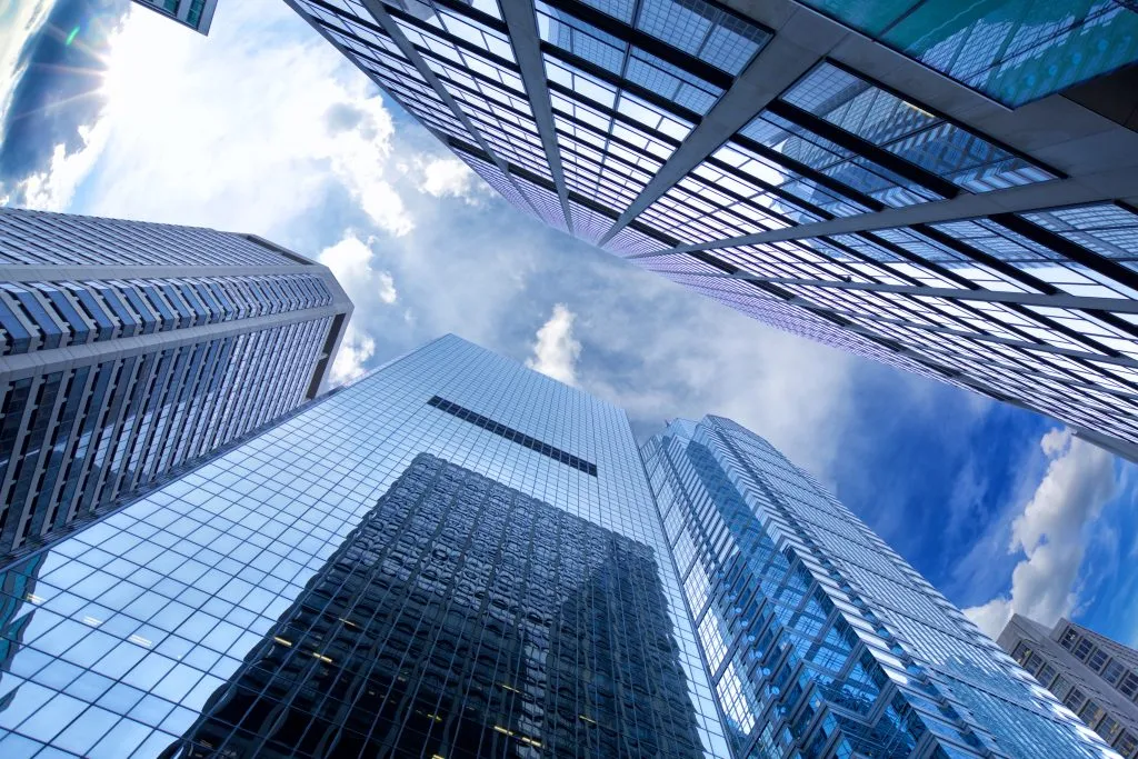 tall glass business buildings